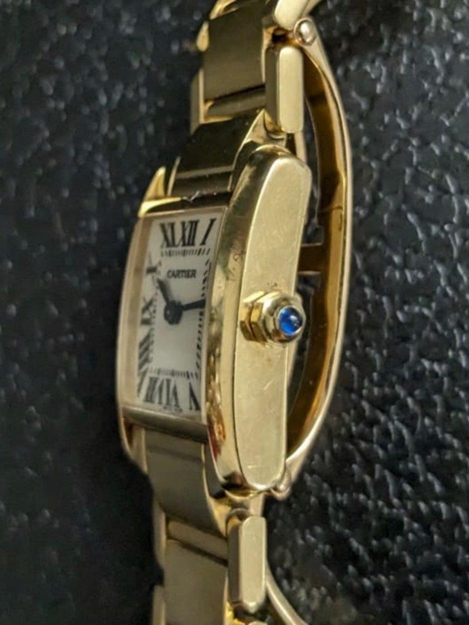 Cartier Tank Francaise Modell Uhr in 18k Gelbgold Referenz 2385 für Damen oder Herren im Angebot