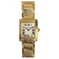 Retro Cartier watch model Tank Francaise in 18k yellow gold reference 2385