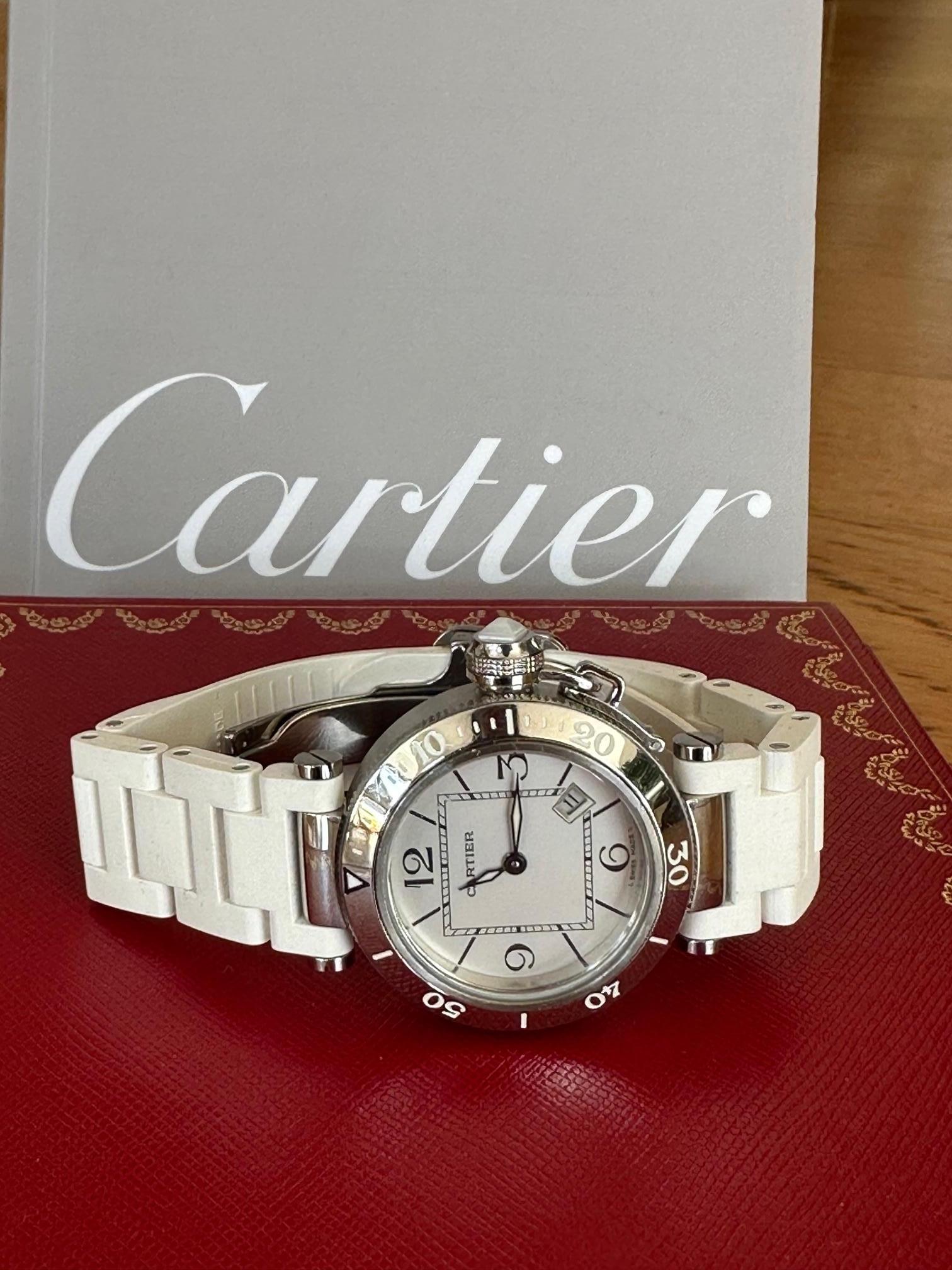Women's Cartier Pasha Seatimer Lady watch 33 mm W3140002 VPEMNE never worn For Sale