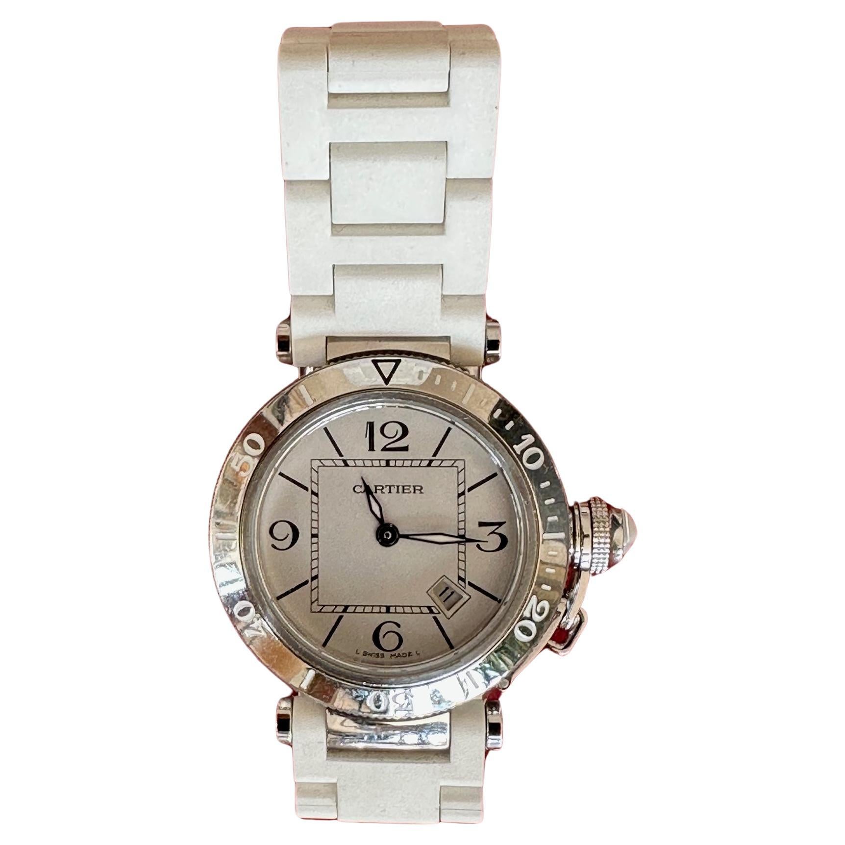 Cartier Pasha Seatimer Lady watch 33 mm W3140002 VPEMNE never worn For Sale