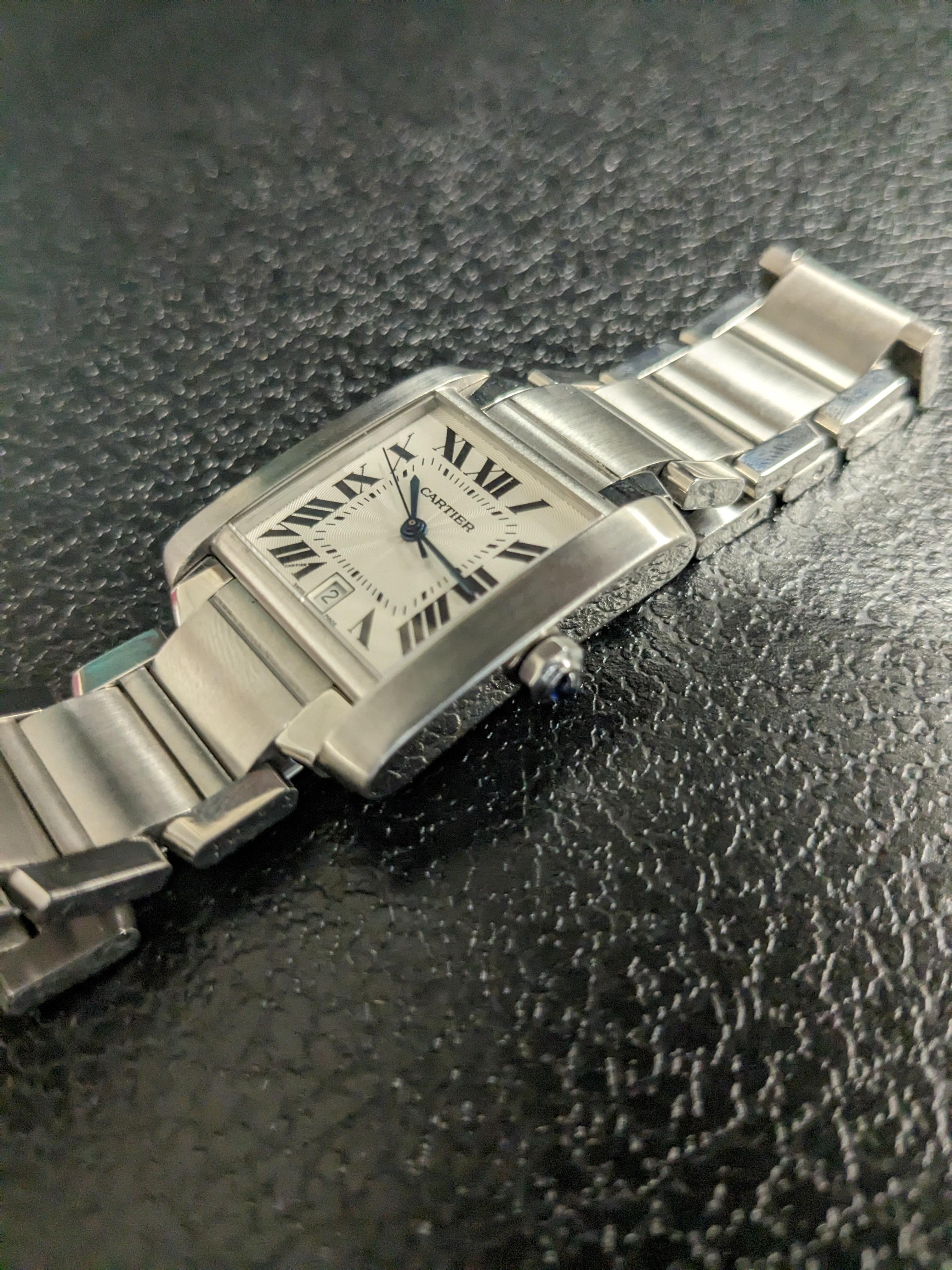 Orologio Cartier Tank Française Referenza 2302 In Excellent Condition In Roma, IT