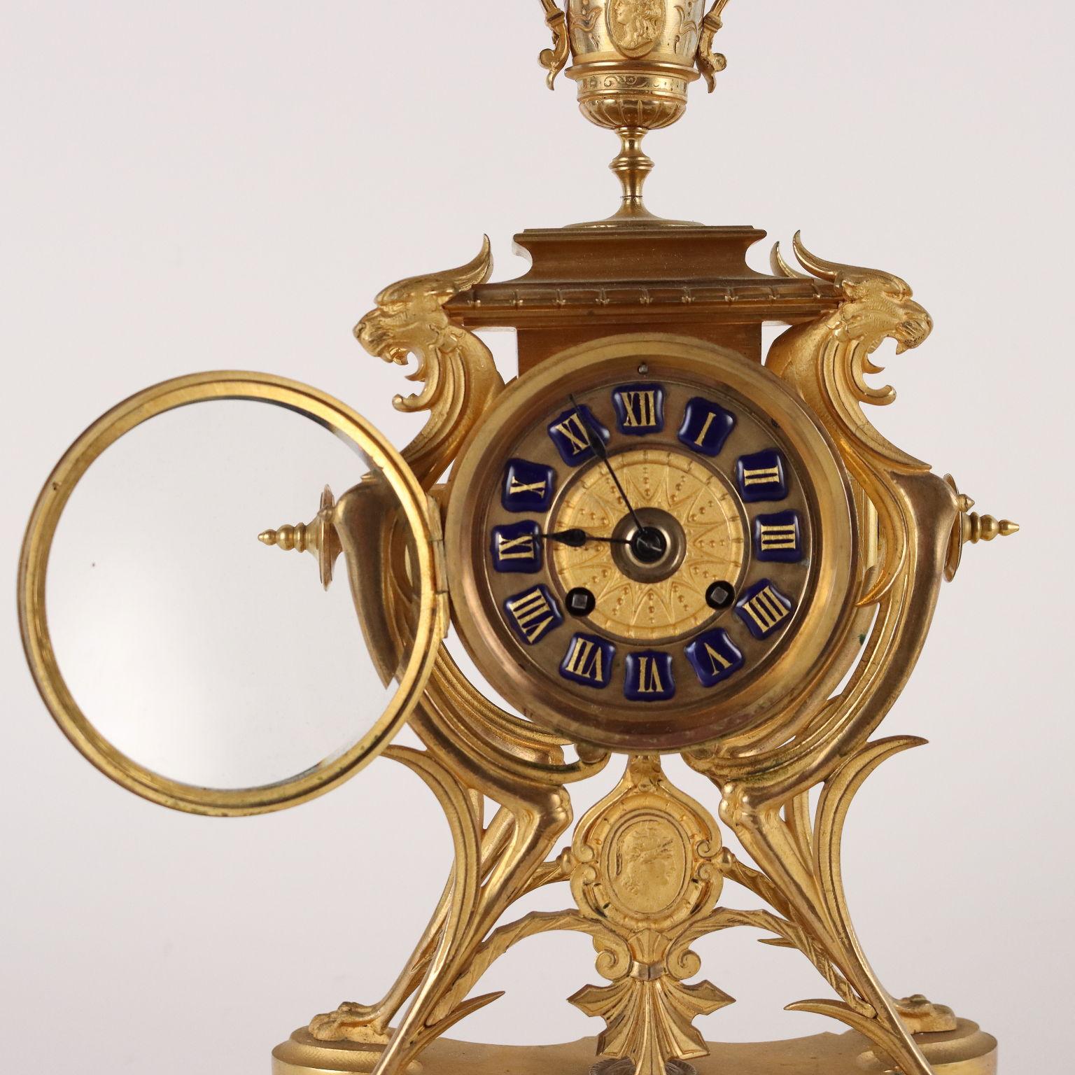 Other Gilded Bronze France Third Quarter Nineteenth Century Standing Clock For Sale