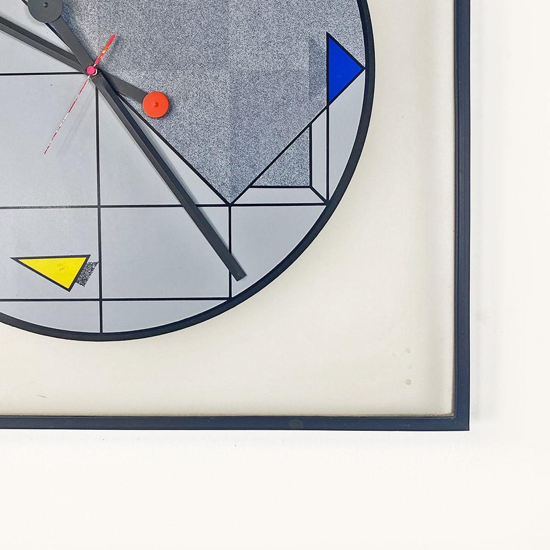 Orologio da parete con disegno grafico di Kurt B. Delbanco per Morphos 1980 ca. im Angebot 5
