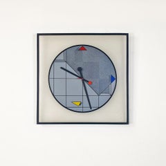 Horloge murale italienne avec design graphique par Kurt B. Delbanco pour Morphos, années 1980