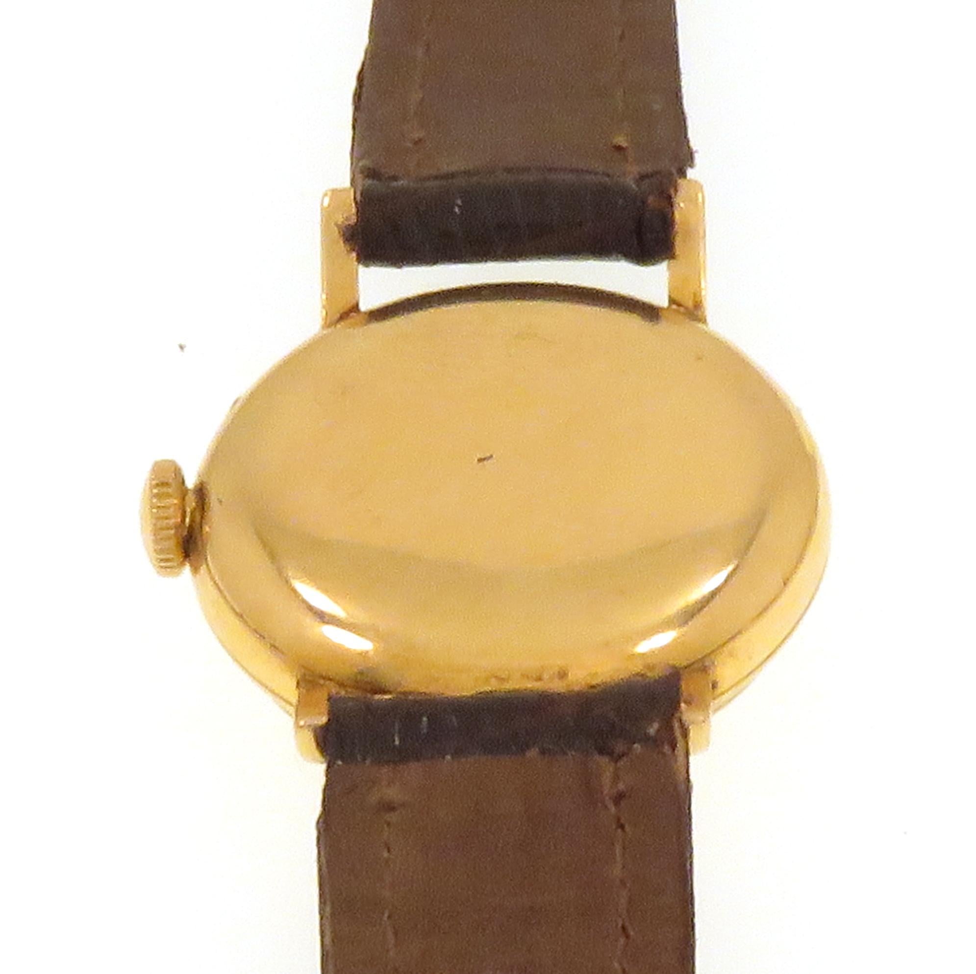 Longines 18k Yellow Gold Wrist Watch with Leather Strap 5