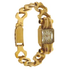 Omega Yellow Gold Wristwatch with Gold Bracelet
