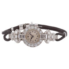 Montre de soirée en or blanc avec diamants