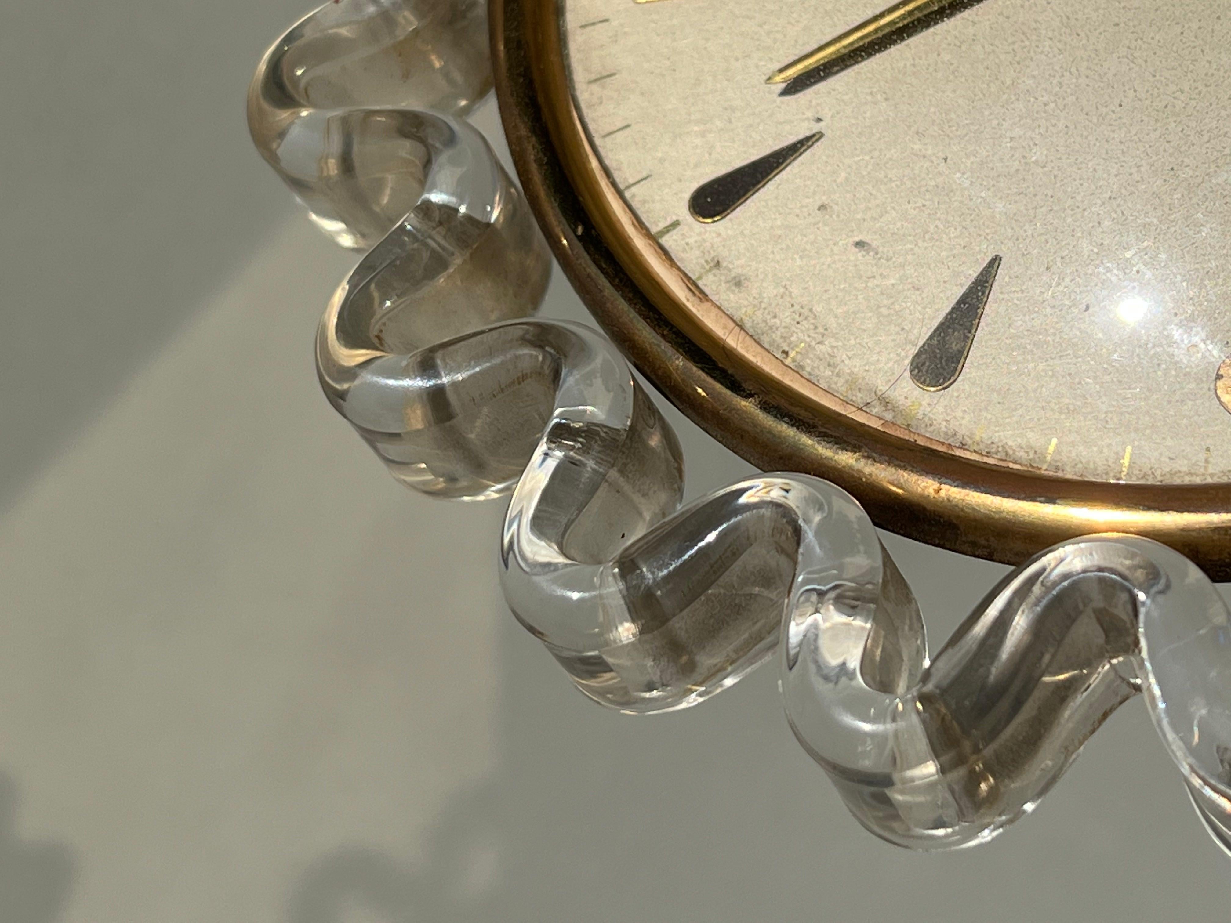 Orologio da tavola Anni 50 – Design – vetro di murano – Vintage  im Angebot 6
