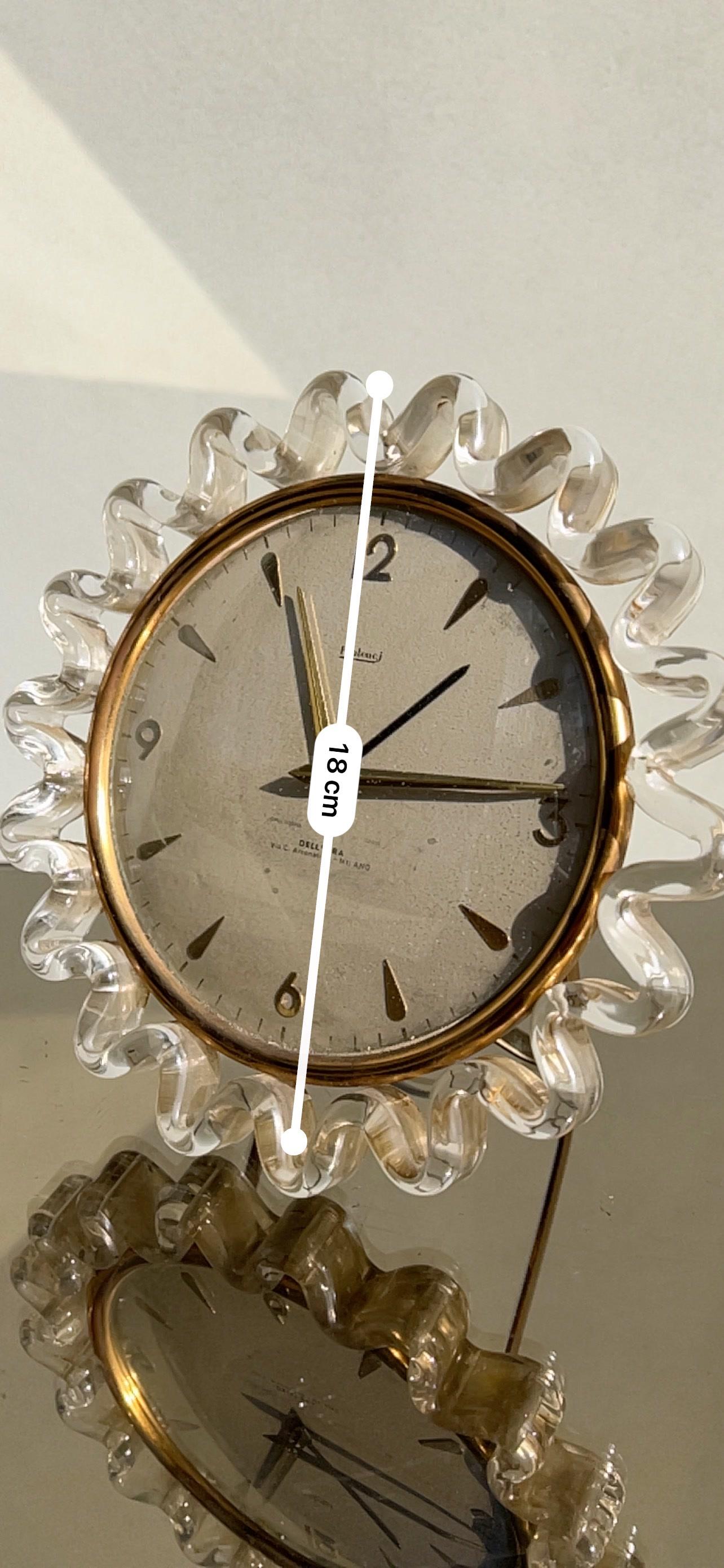 Orologio da tavola Anni 50 – Design – vetro di murano – Vintage  (Italienisch) im Angebot