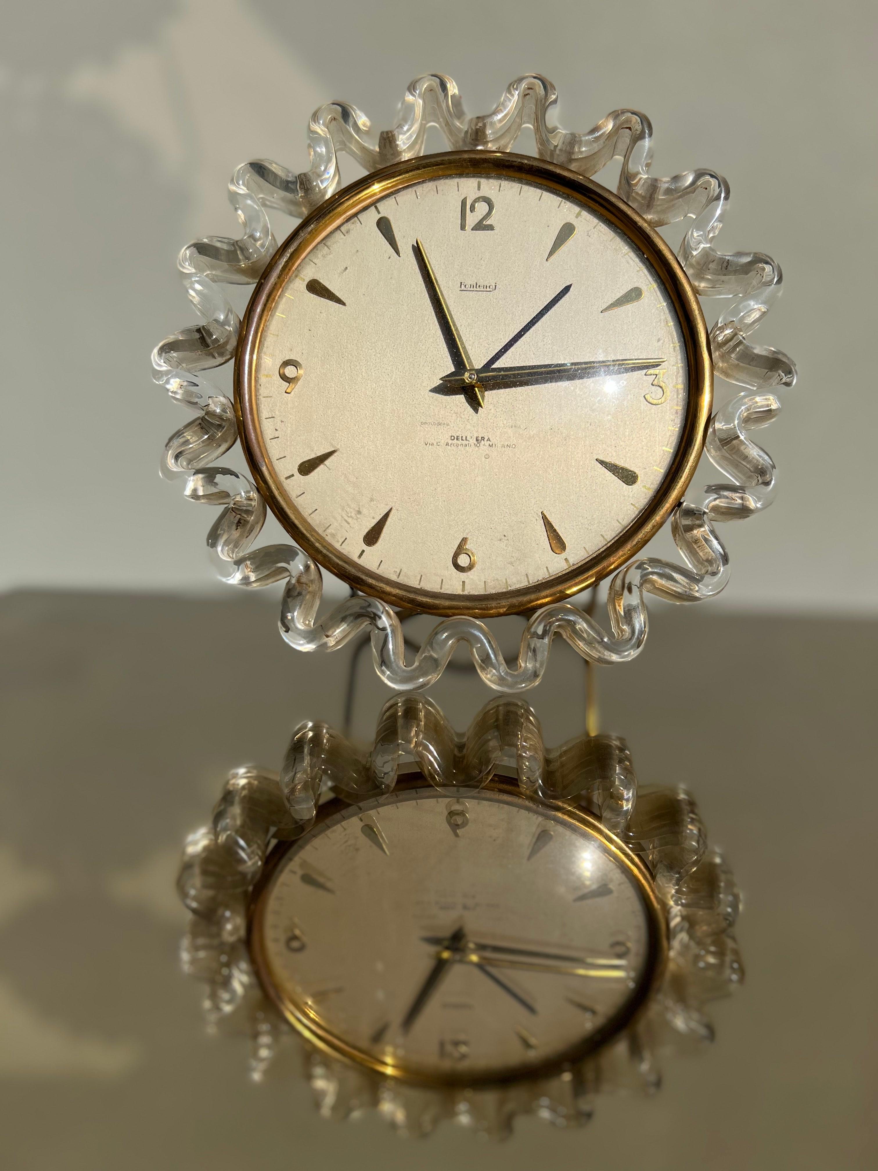 Orologio da tavola Anni 50 – Design – vetro di murano – Vintage  (Mitte des 20. Jahrhunderts) im Angebot