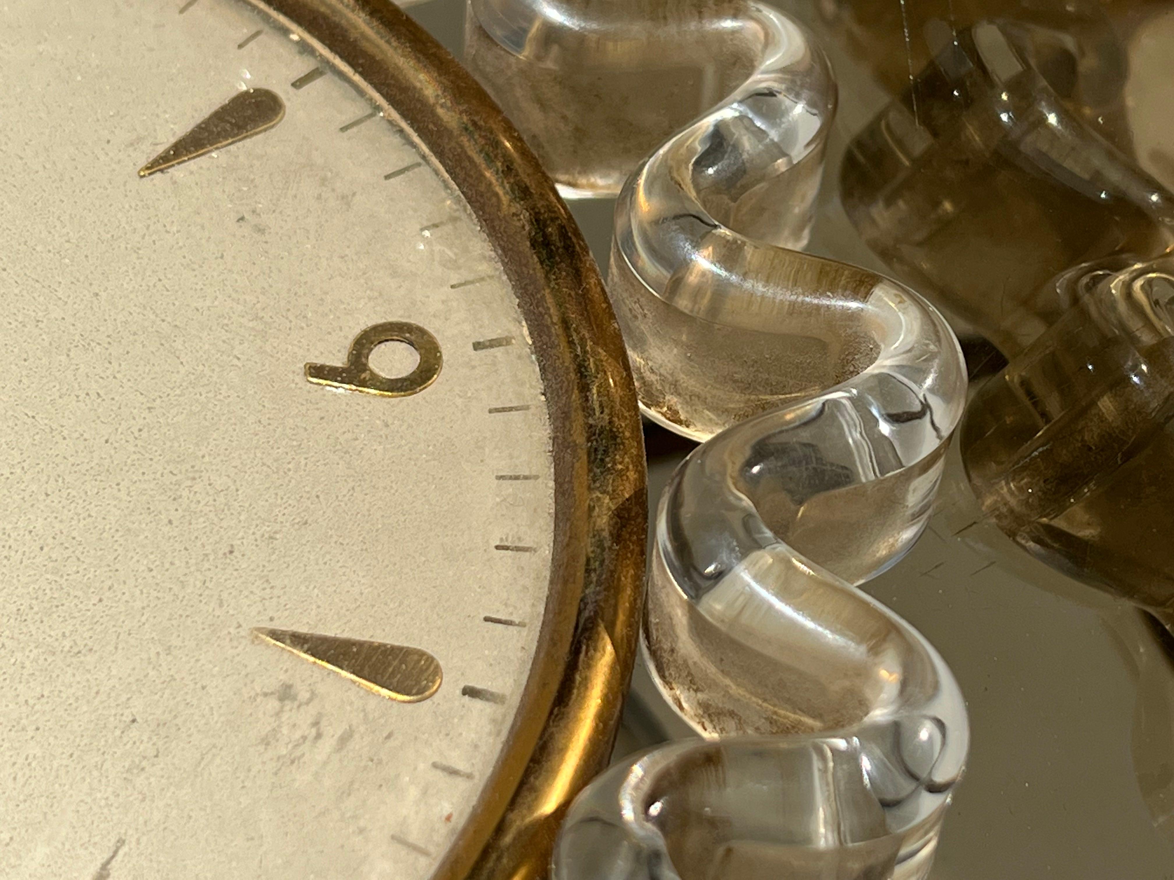 Orologio da tavola Anni 50 – Design – vetro di murano – Vintage  im Angebot 3