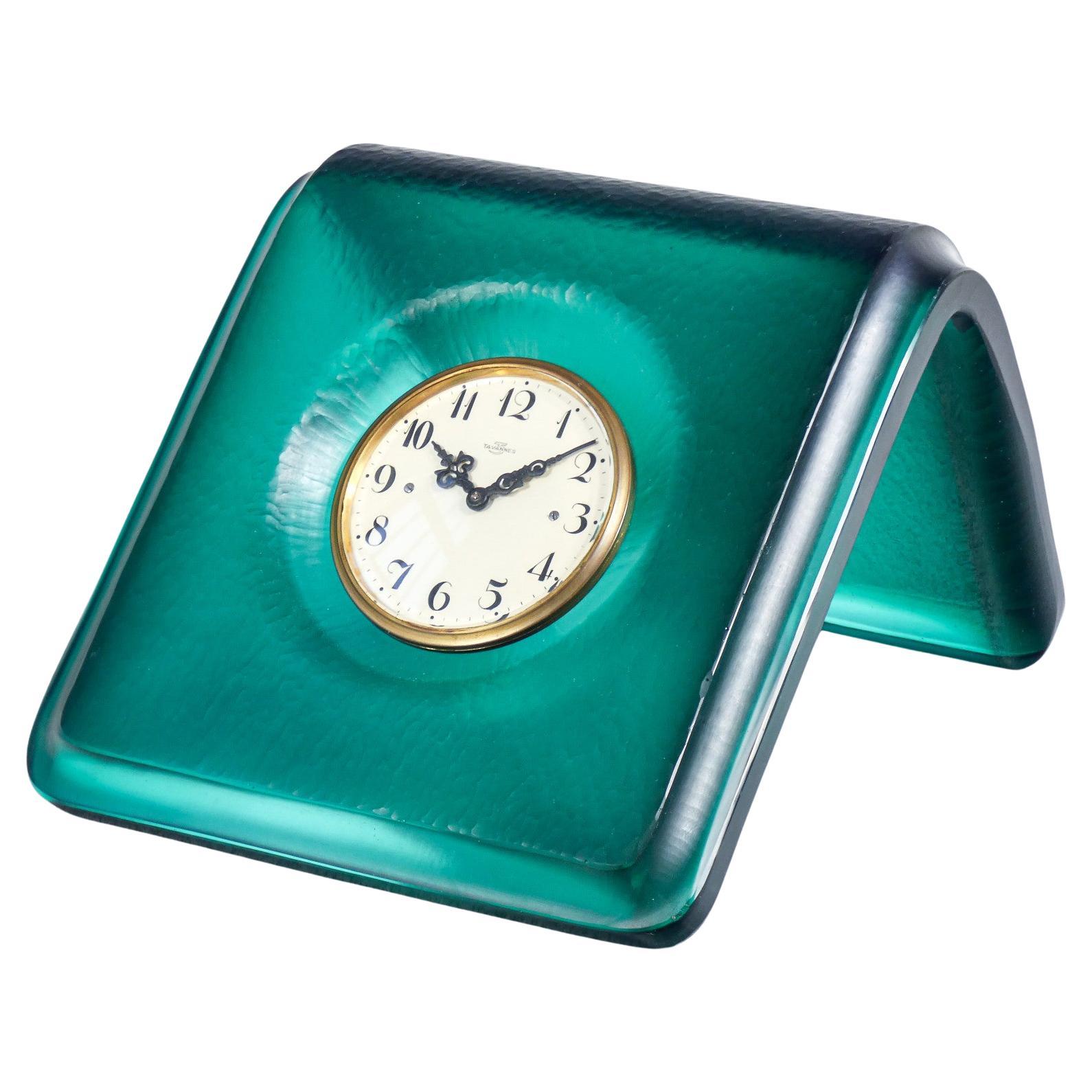 Table clock, design Carlo SCARPA for VENINI. Blown wrought glass. 1936 For Sale