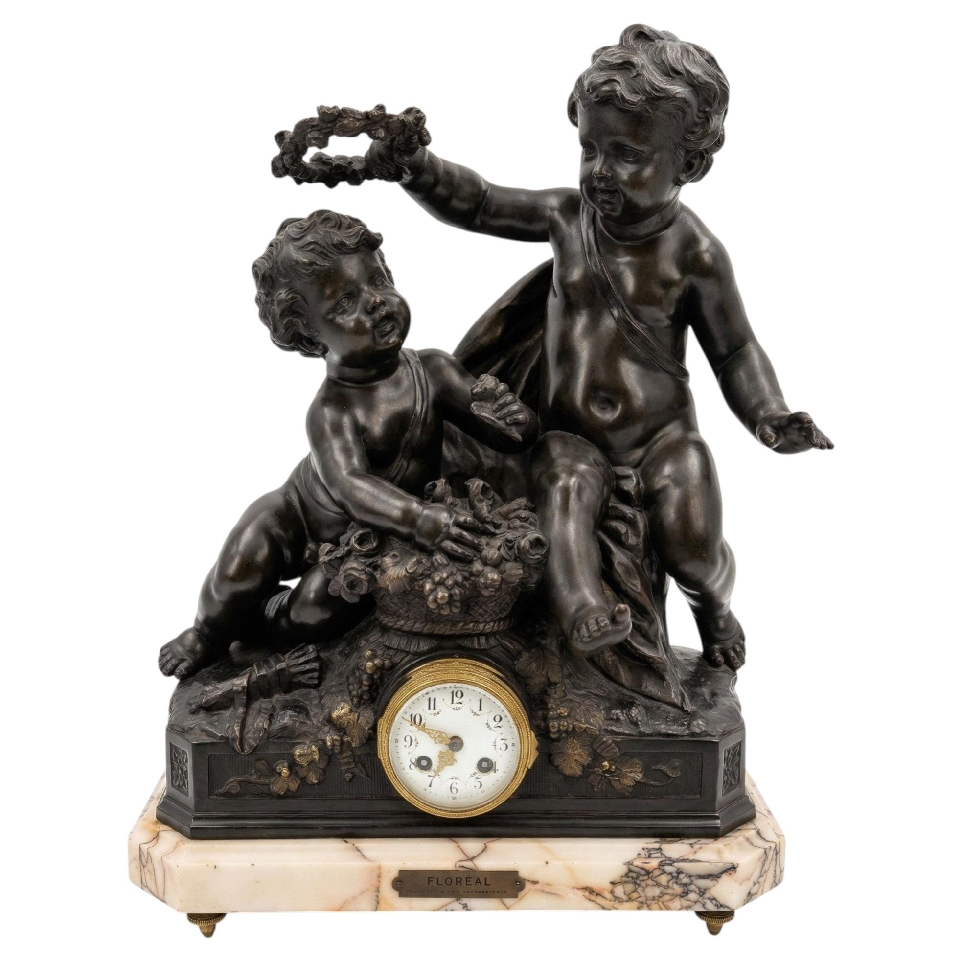 Antimony table clock, 20th century, Franci For Sale