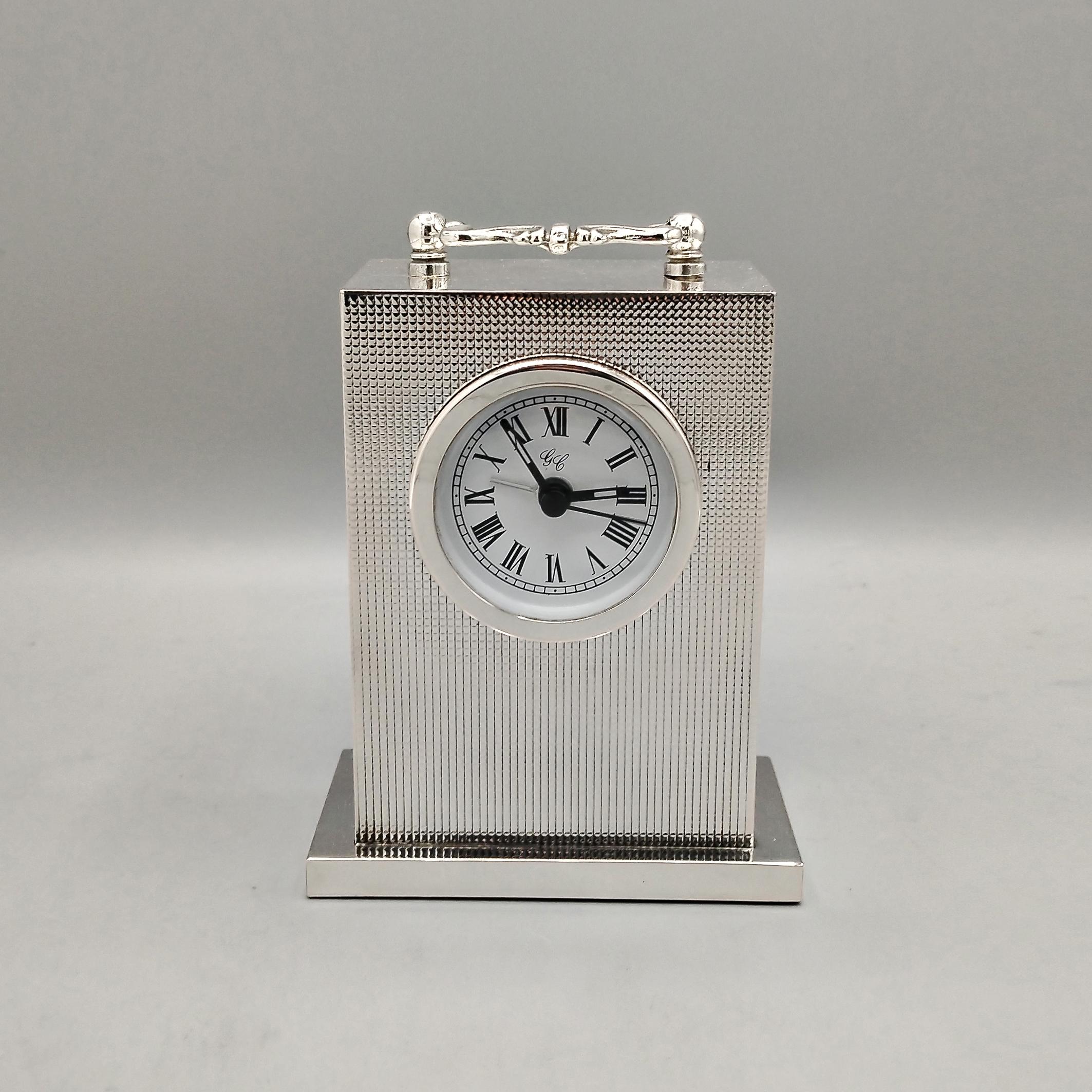 Silver table clock 800 For Sale 6