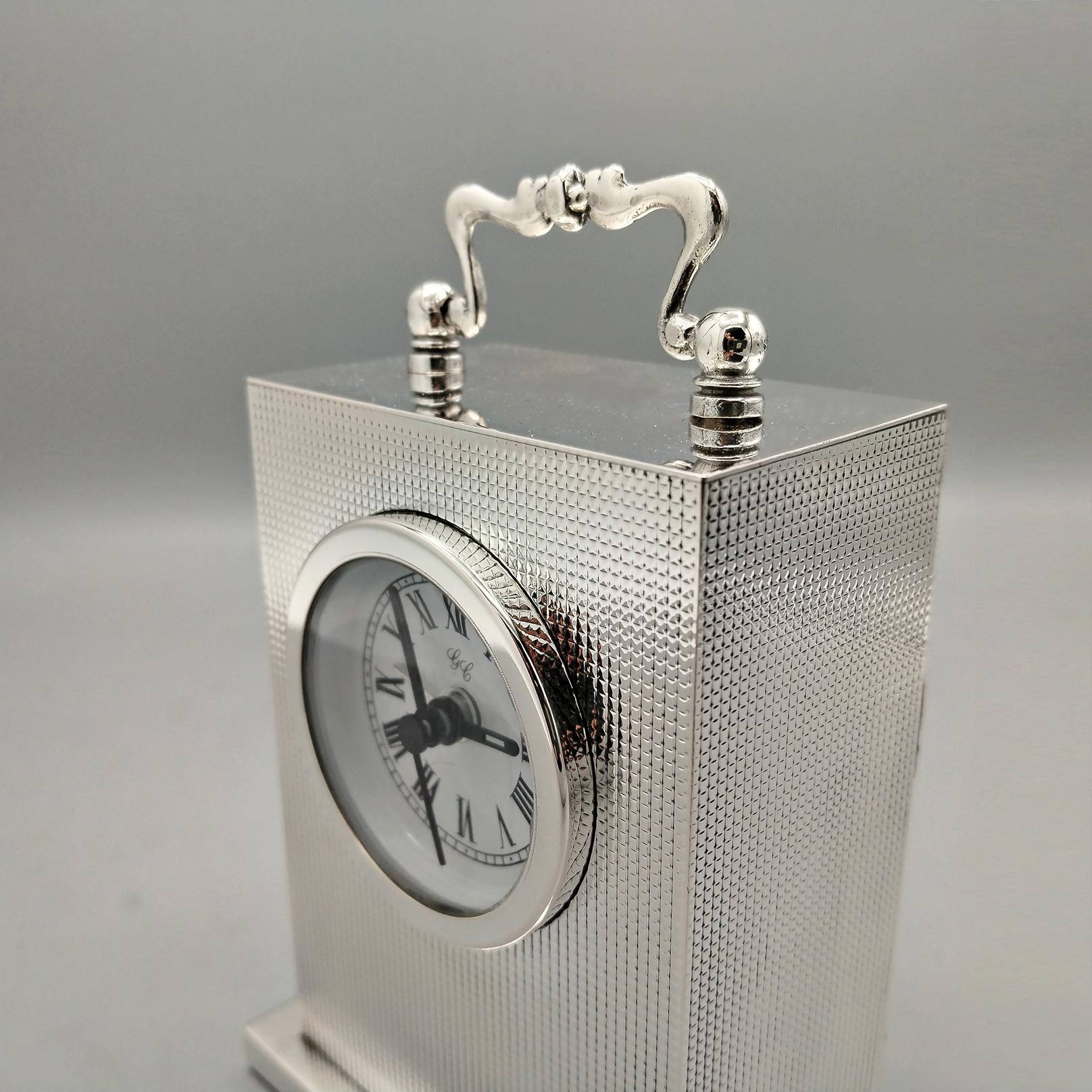 Late 20th Century Silver table clock 800 For Sale