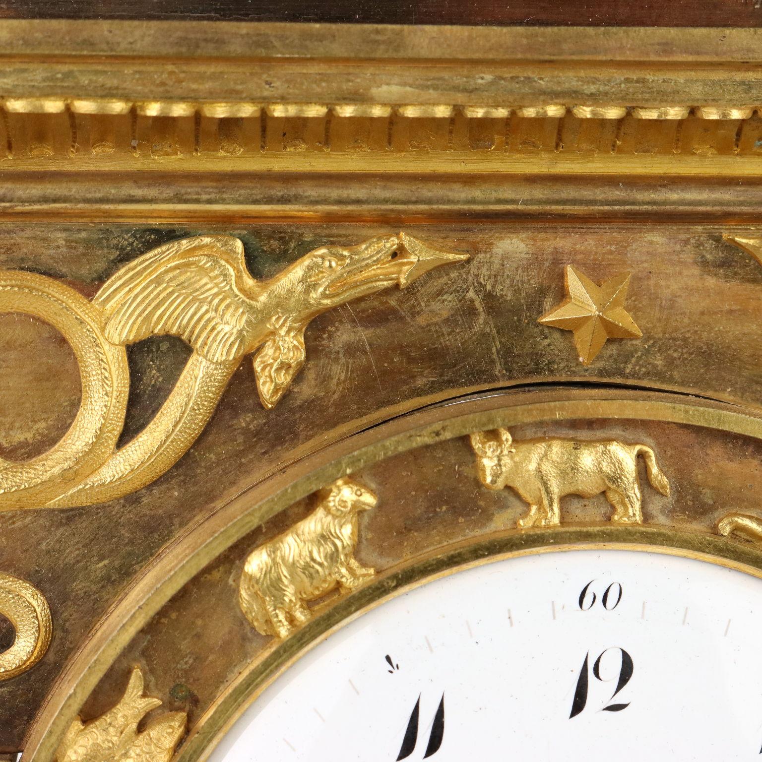 French Robert & Courvoisier Gilded Bronze Table Clock France Early 19th Cent For Sale
