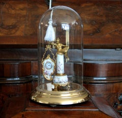 Art Deco Tischuhr aus Bronze und Emaille, Österreich, 19