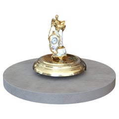 Art Deco bronze and enamel table clock, Austria, 19th century