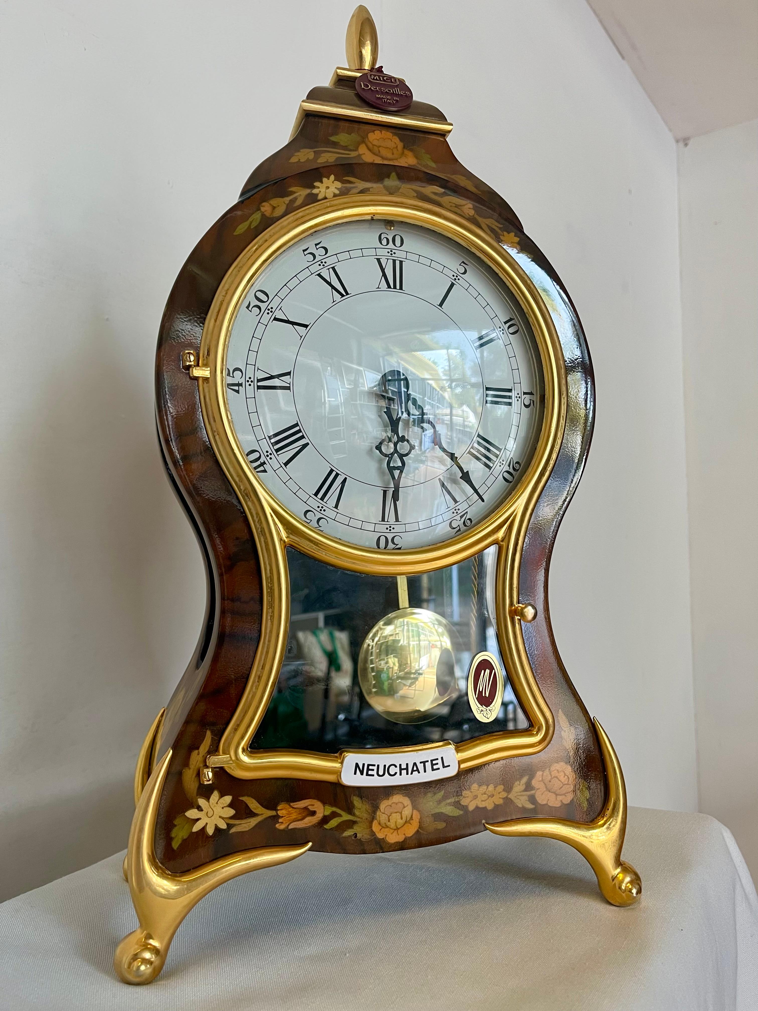Battery operated French style wooden desk clock 1990s New For Sale 3