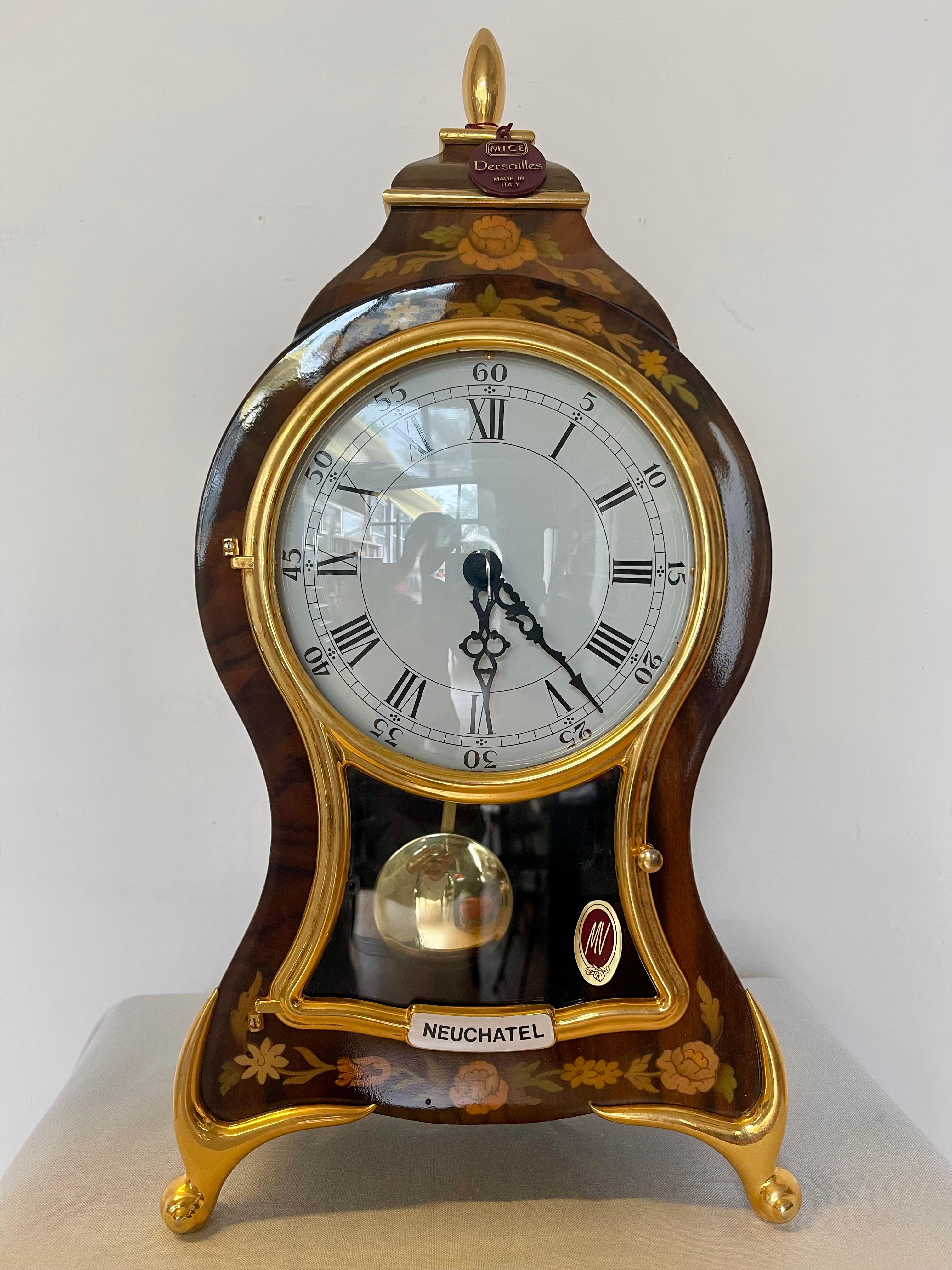 1990s French style battery operated wooden table clock New - Private Collection Domenico Rugiano 