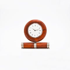 Erica Burl Table Clock - Art Deco Design