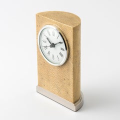Honey-colored Shagreen Table Clock - Elegance and Art Deco Style