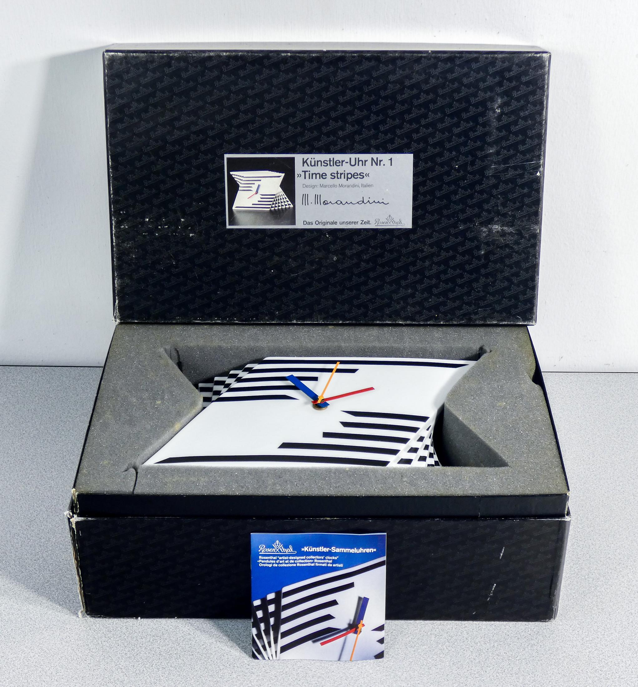 Time Stripes Tischuhr, Design Marcello MORANDINI für ROSENTHAL. 1980s im Angebot 6
