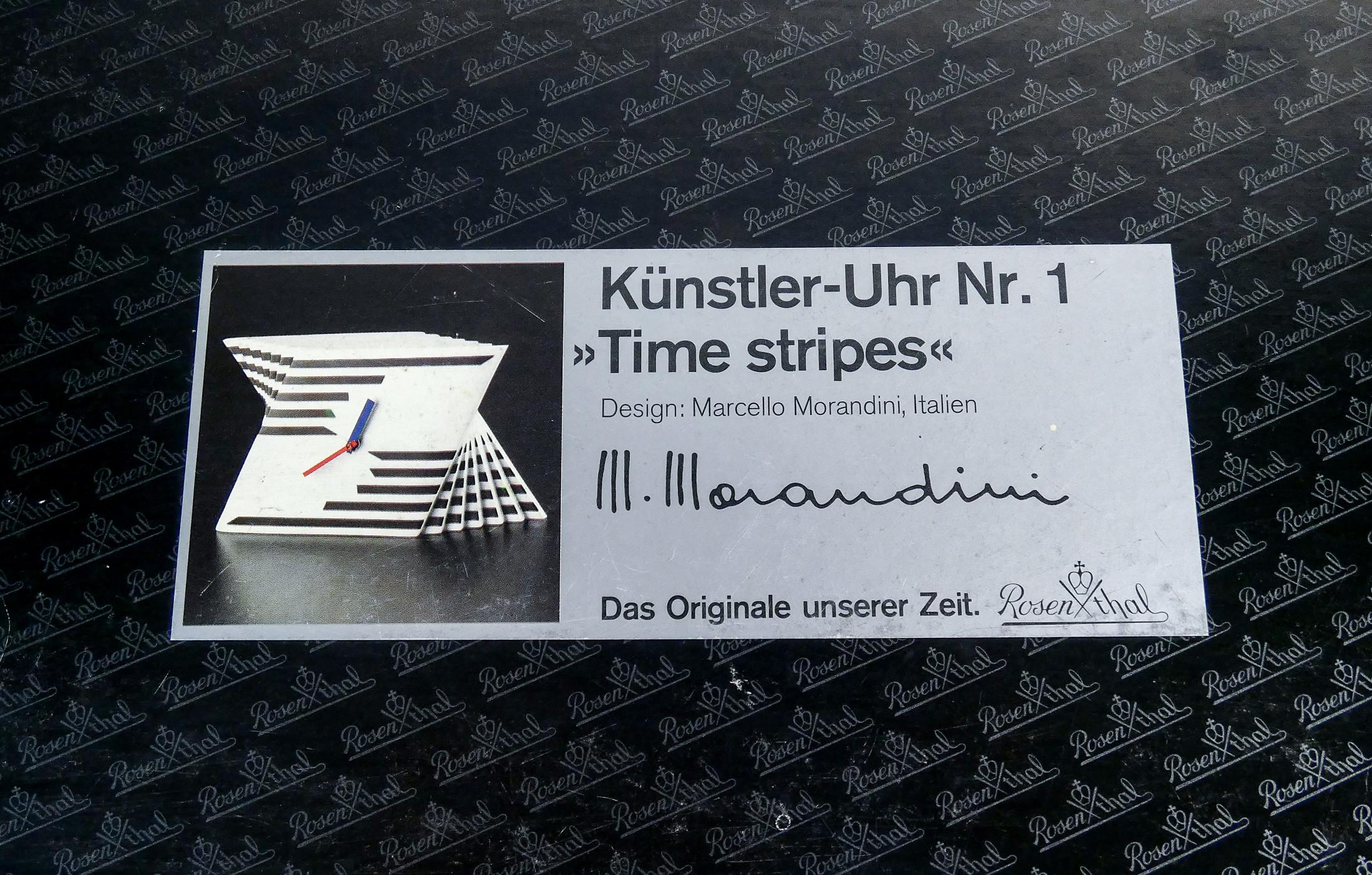 Time Stripes Tischuhr, Design Marcello MORANDINI für ROSENTHAL. 1980s im Angebot 8