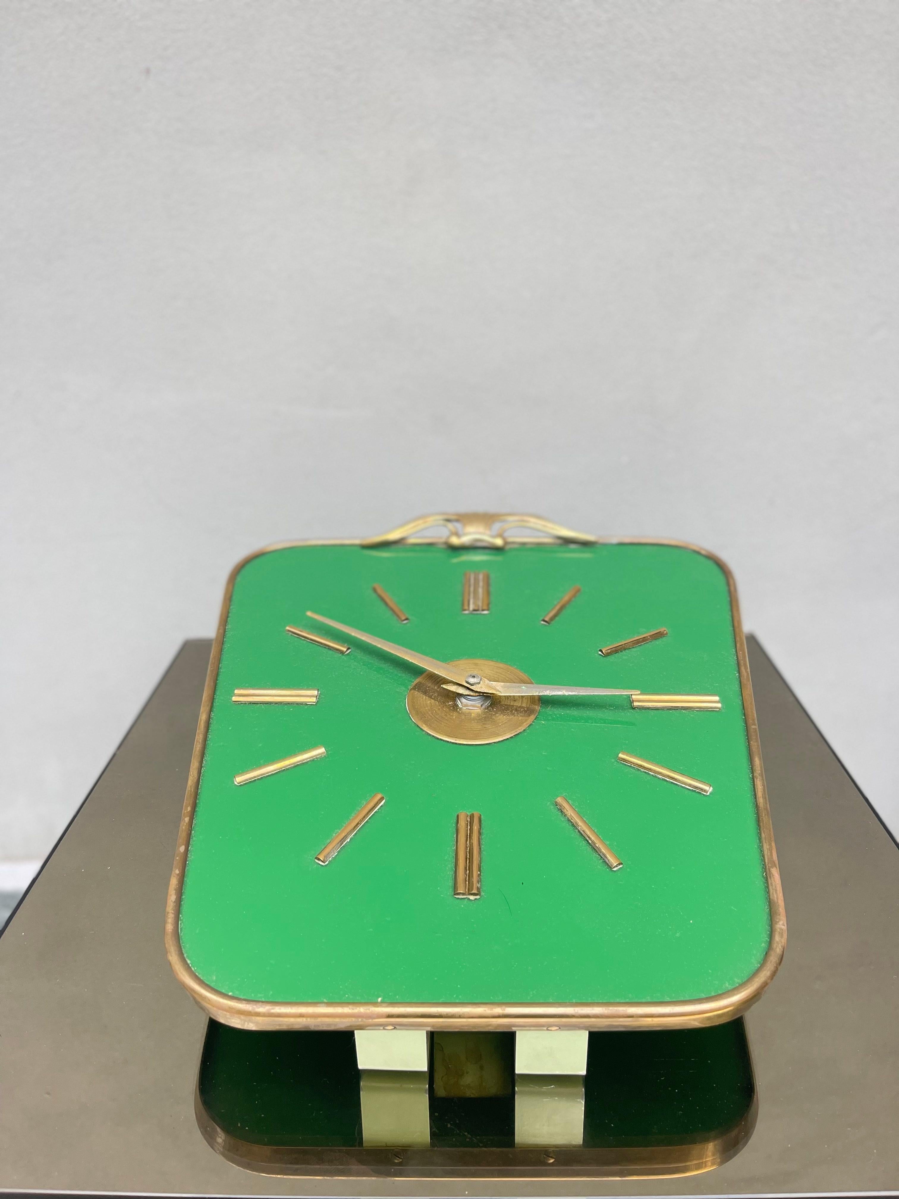 Orologio Design Lorenz 1950, Anni 50, Brass, Ottone, Midcentury, Lorenz  In Fair Condition For Sale In Milano, MI