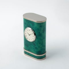 CLOCK  modern design and cloudy green lacquered texture . exclusive collection