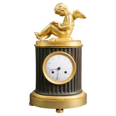 Antique French Empire Gilt Bronze "Love Reading" Clock circa 1810