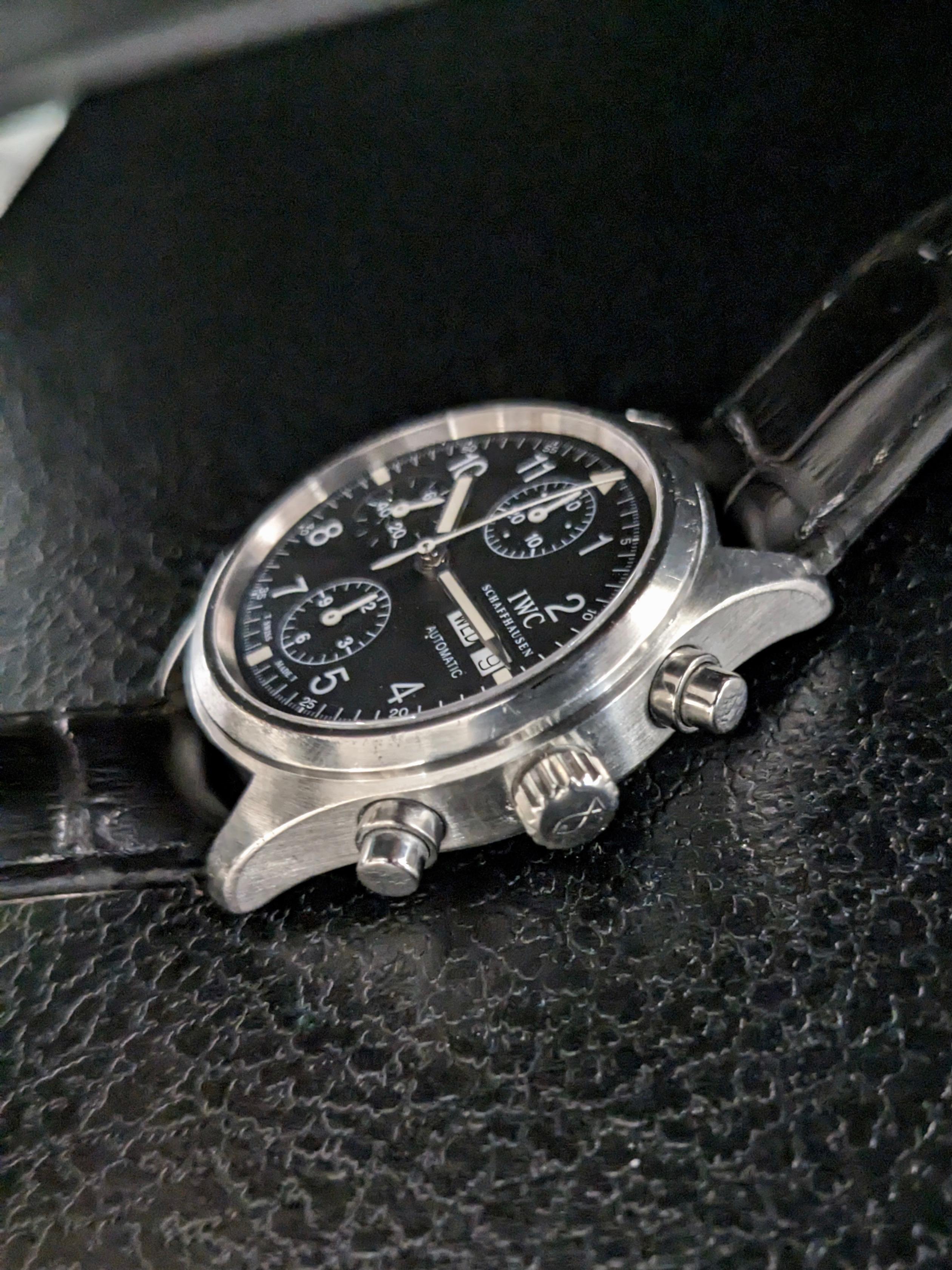 IWC Pilot Chronograph Watch Reference IW3706 For Sale 2