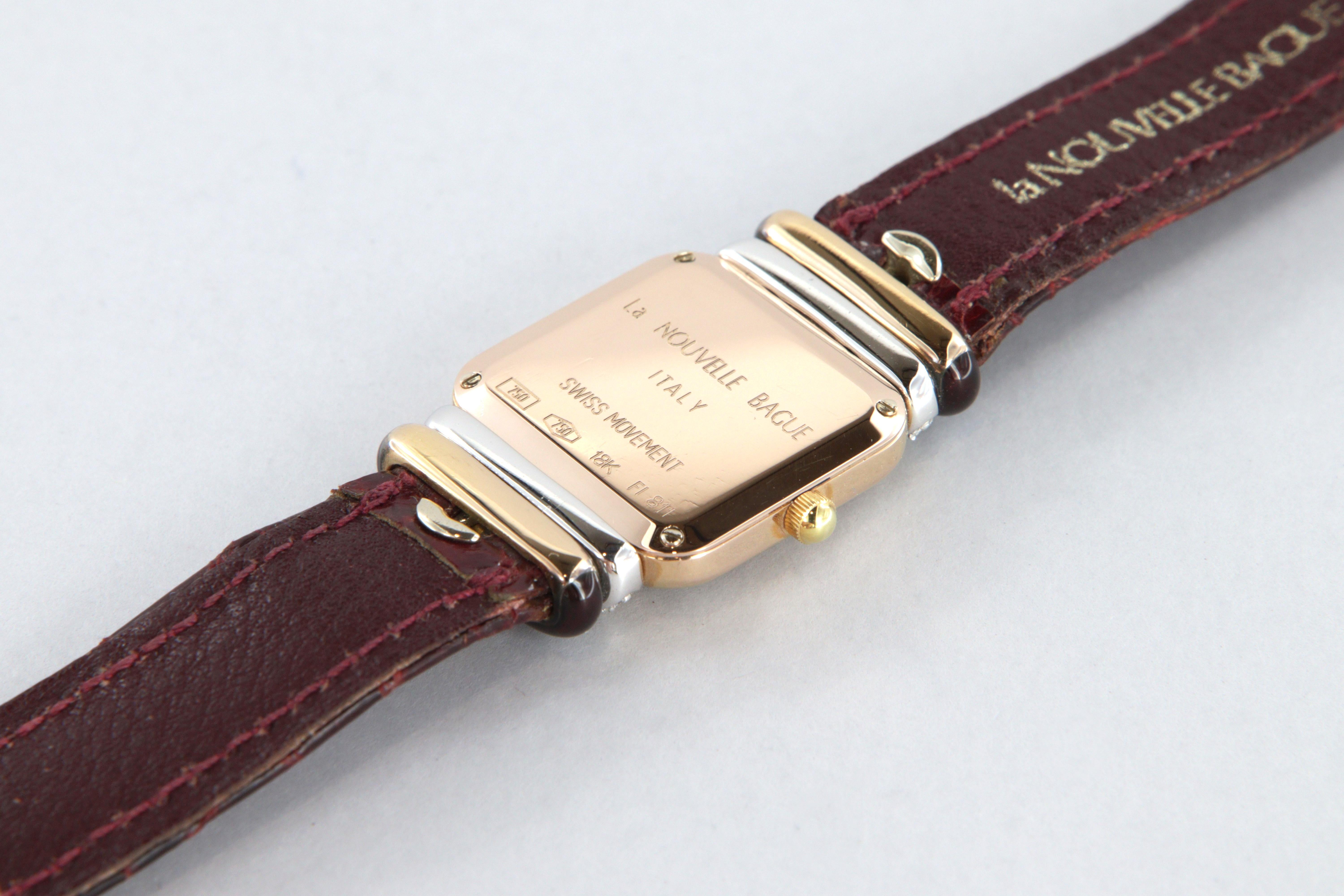 Montre La Nouvelle Bague en or 18 carats, émail et diamants en vente 3