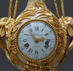 Louis XVI-Uhr aus vergoldeter Bronze und Marmor 'Philibert à Paris' 18