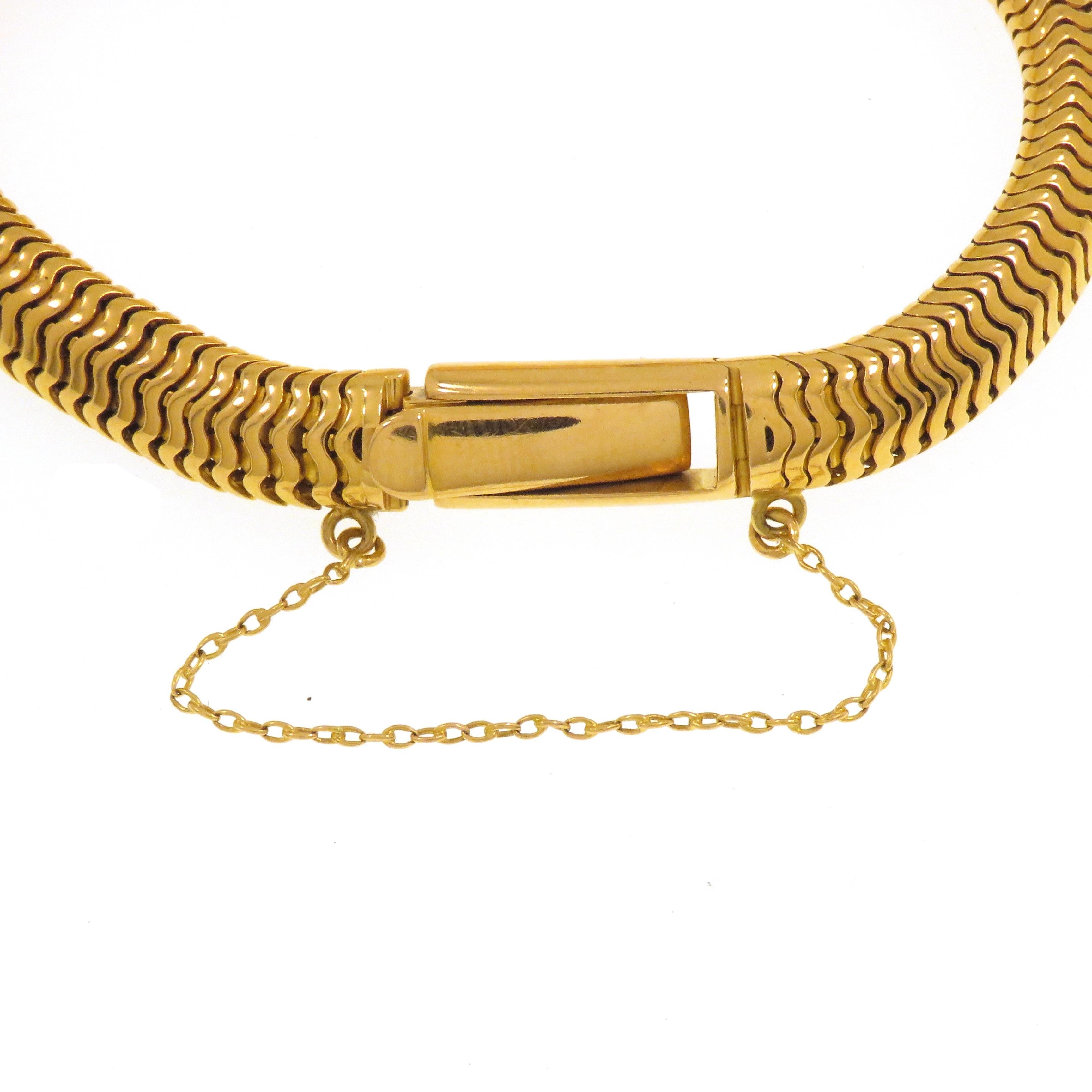 Montre Patek Philippe en or rose avec bracelet tubulaire en vente 2