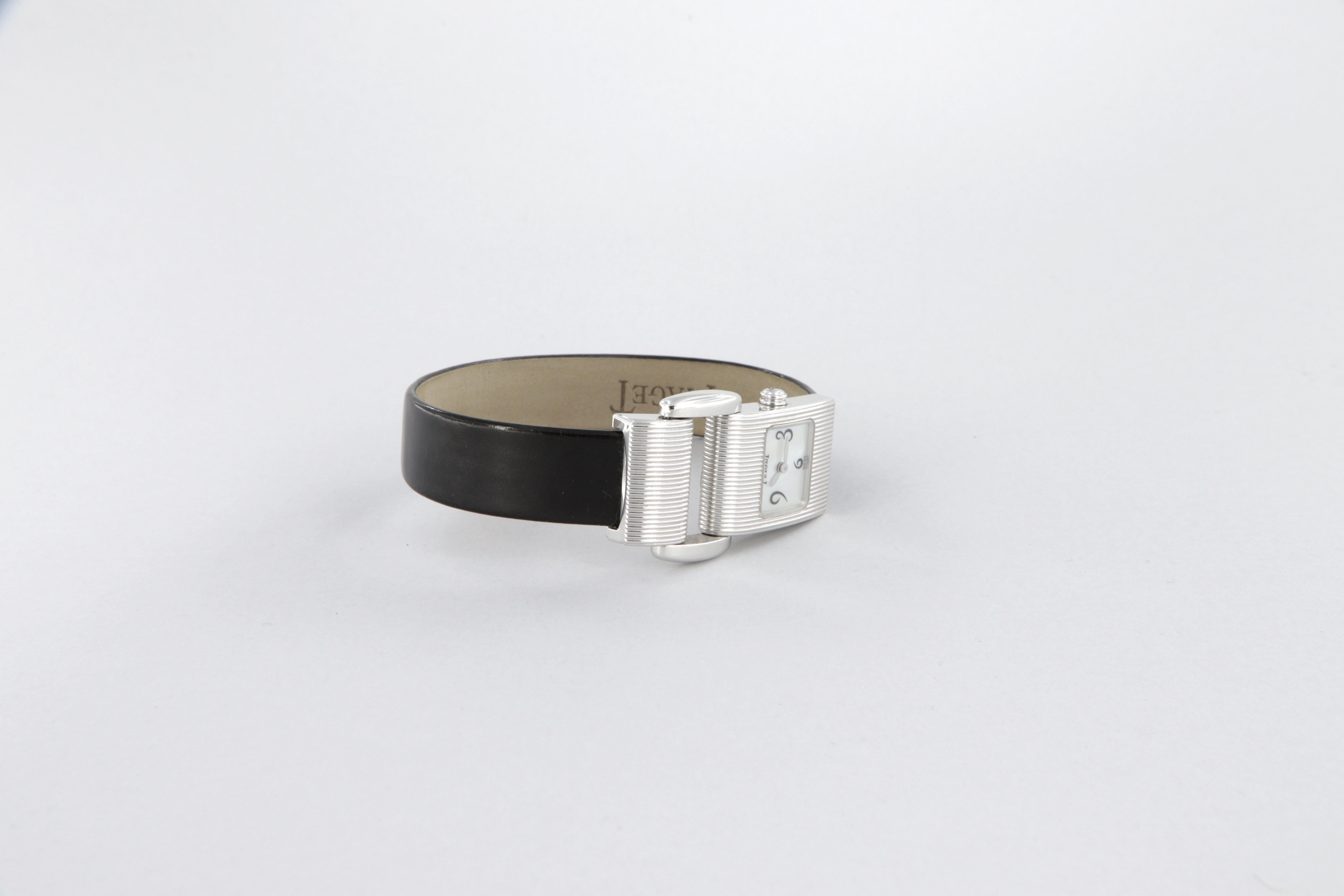 Women's Piaget Miss Protocole quartz watch in 18k white gold For Sale