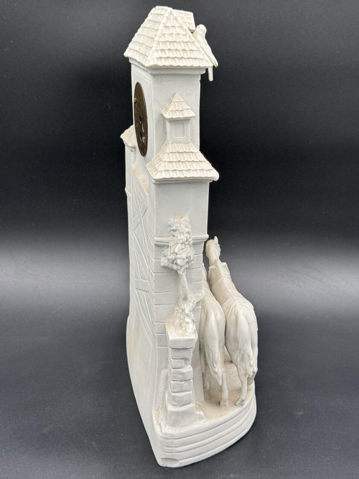 Early 20th Century 1900's French Biscuit Porcelain Clock For Sale 1
