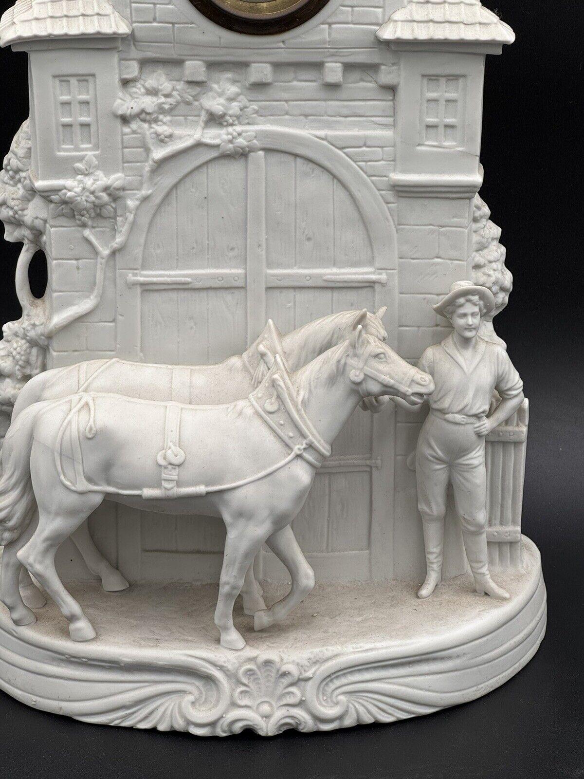Early 20th Century 1900's French Biscuit Porcelain Clock For Sale 3