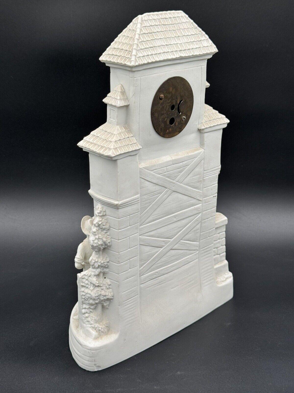 Early 20th Century 1900's French Biscuit Porcelain Clock For Sale 6