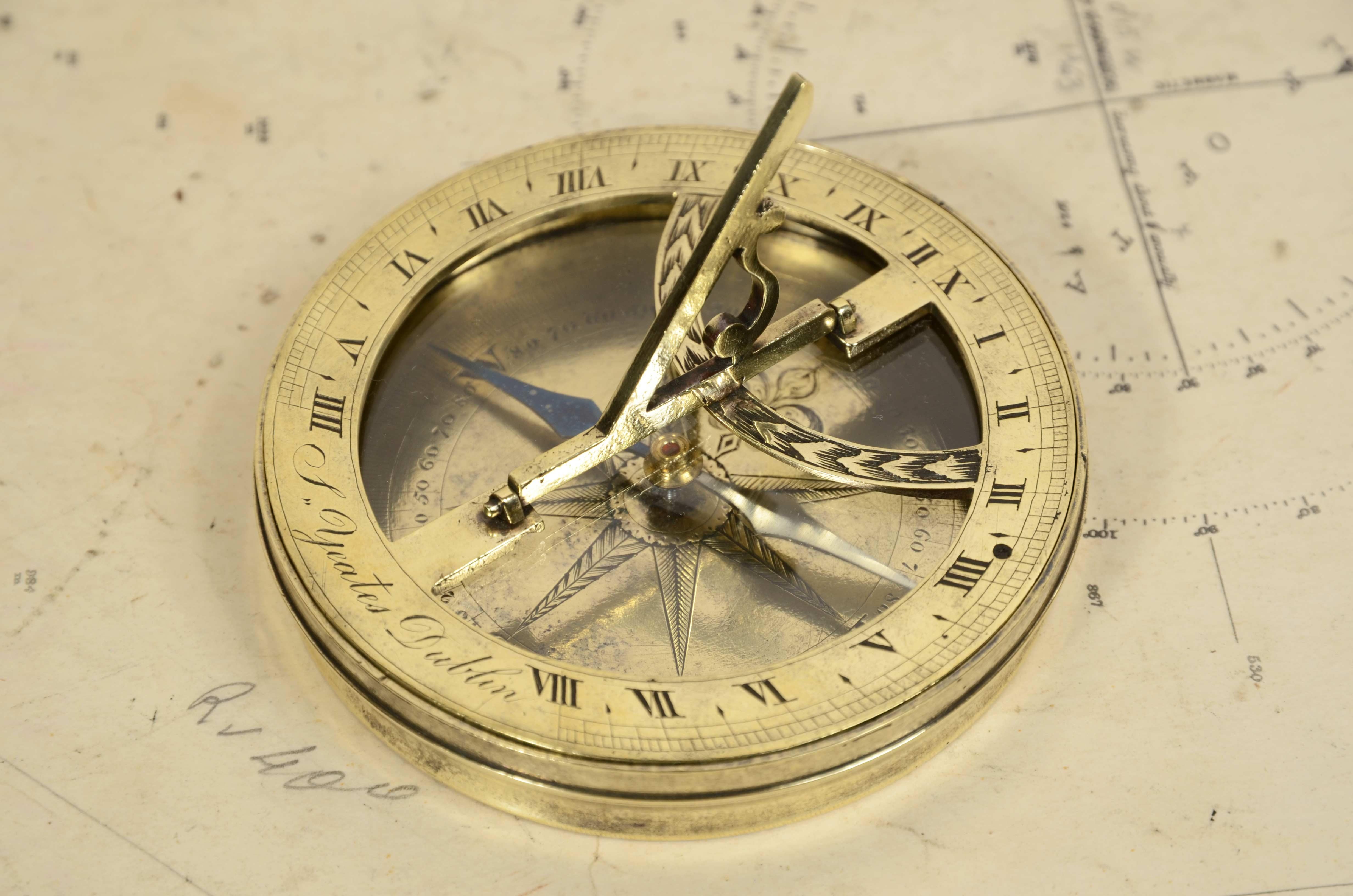 Early 19th century equinoctial sundial clock signed S. Yeates 1762-1834 For Sale 6
