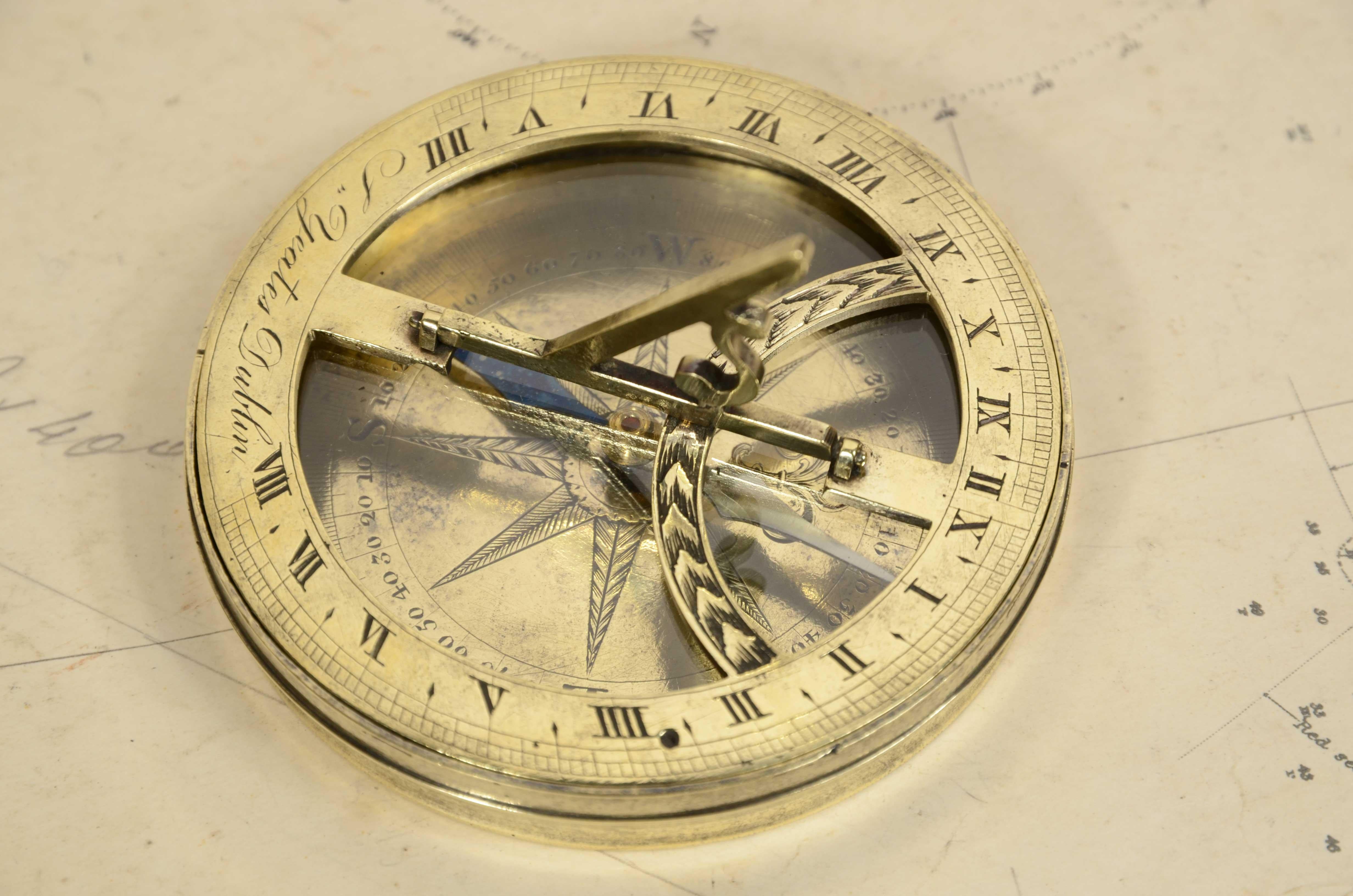 Early 19th century equinoctial sundial clock signed S. Yeates 1762-1834 For Sale 3