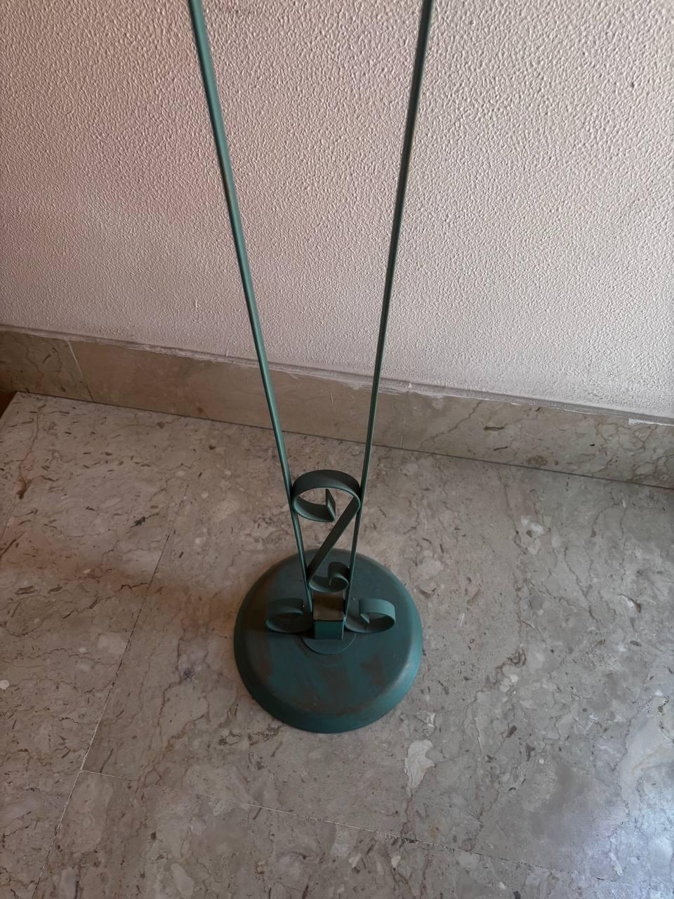 Mid-20th Century Art nouveau style clock made in Italy of curved iron plaster handmade 1940s For Sale