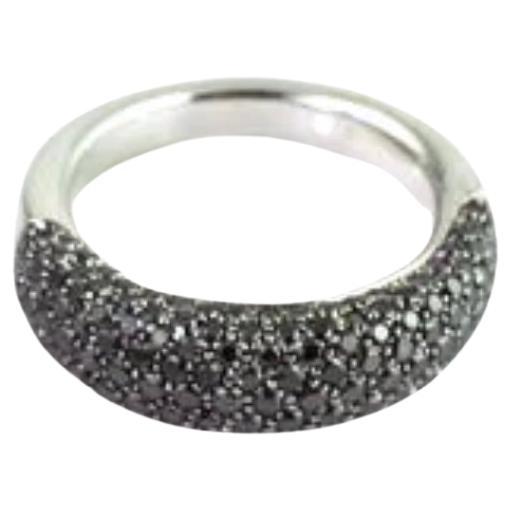 Oromalia 18K White Gold Ring w/ Black Diamonds Approx 0.80 Carats For Sale