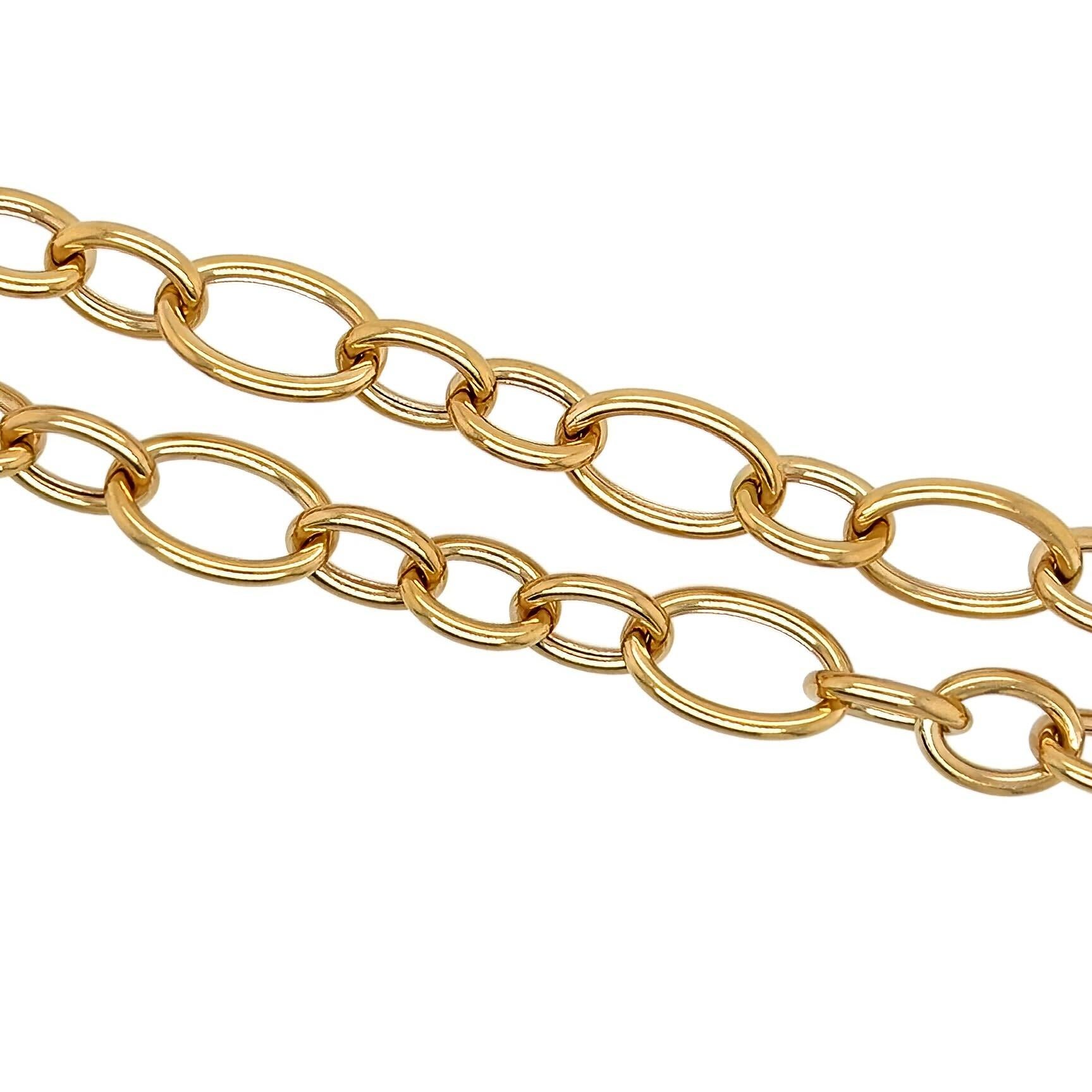 Contemporary OROMALIA Rose Gold Brown Diamond Chain Link Necklace For Sale