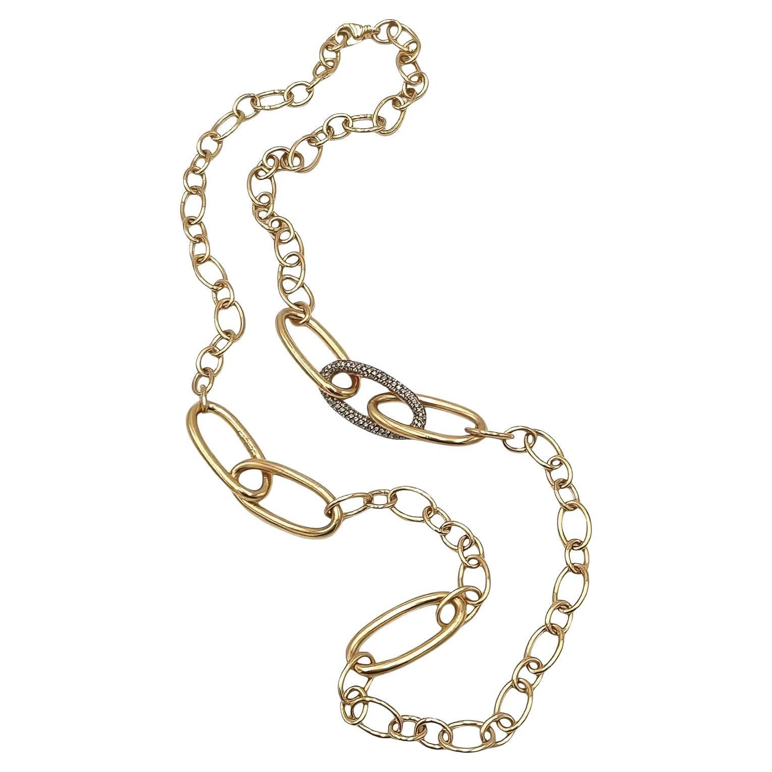 OROMALIA Rose Gold Brown Diamond Chain Link Halskette im Angebot