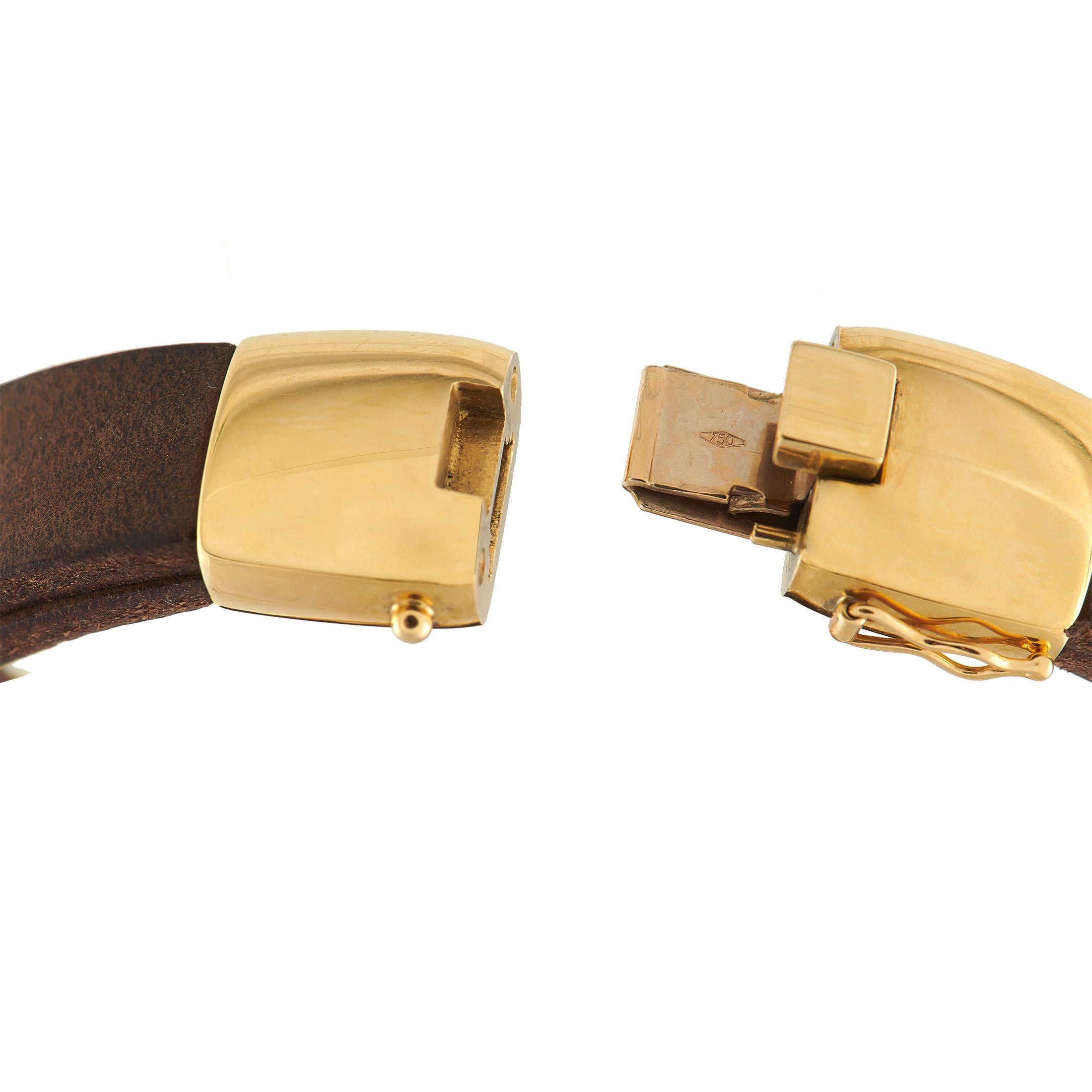 OROMALIA SALVATORE BARBERI Pulsera de piel de oro de 18 quilates y 1,43 ct de diamantes OSB09-070225 Corte redondo en venta