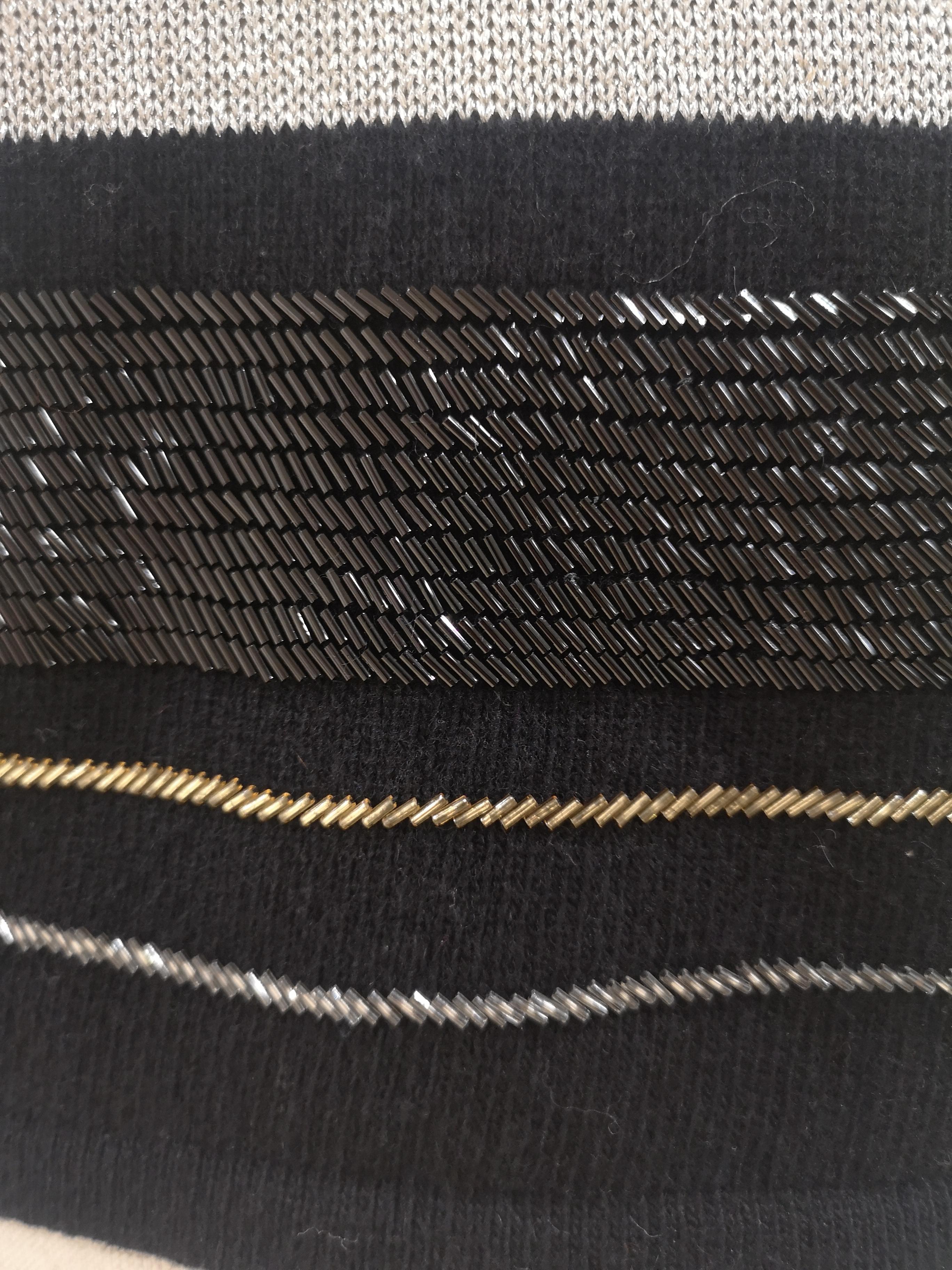 Oronero twin-set shirt and cardigan black gold silver wool 3