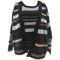 Camicia e cardigan Oronero twin-set nero oro argento lana