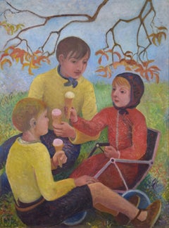 Vintage Ice Cream Picnic by Orovida Pissarro - Oil painting