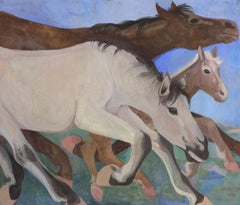Migration (The Horses) by Orovida Pissarro - Painting of running horses